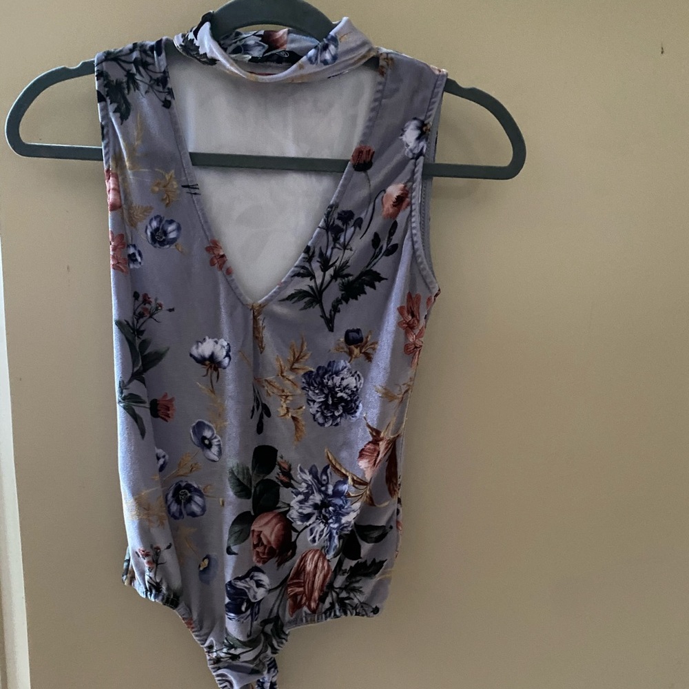 Zara Velvet floral bodysuit